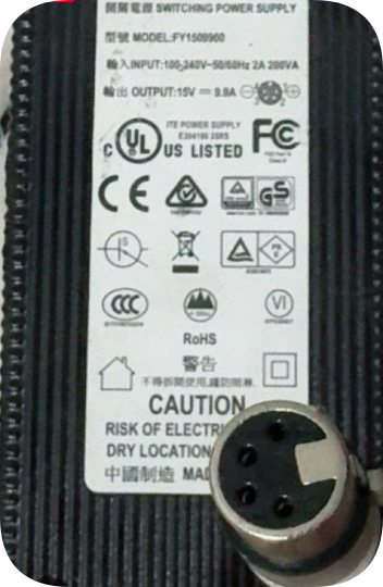 *Brand NEW*FY1509900 Fuyang 15V 9.9A Power Adapter with 4-Pin XLR Connector for Fill Lig